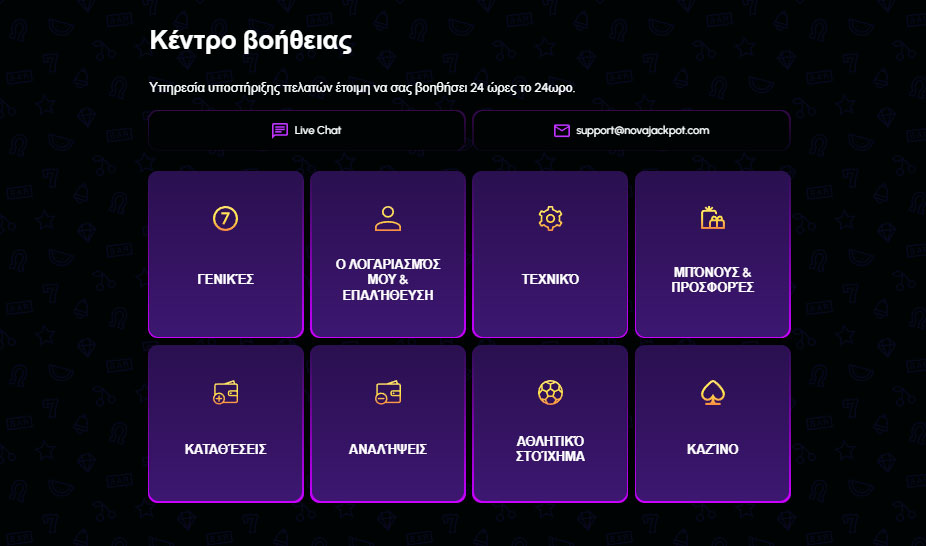 novajackpot-casino-support-channels