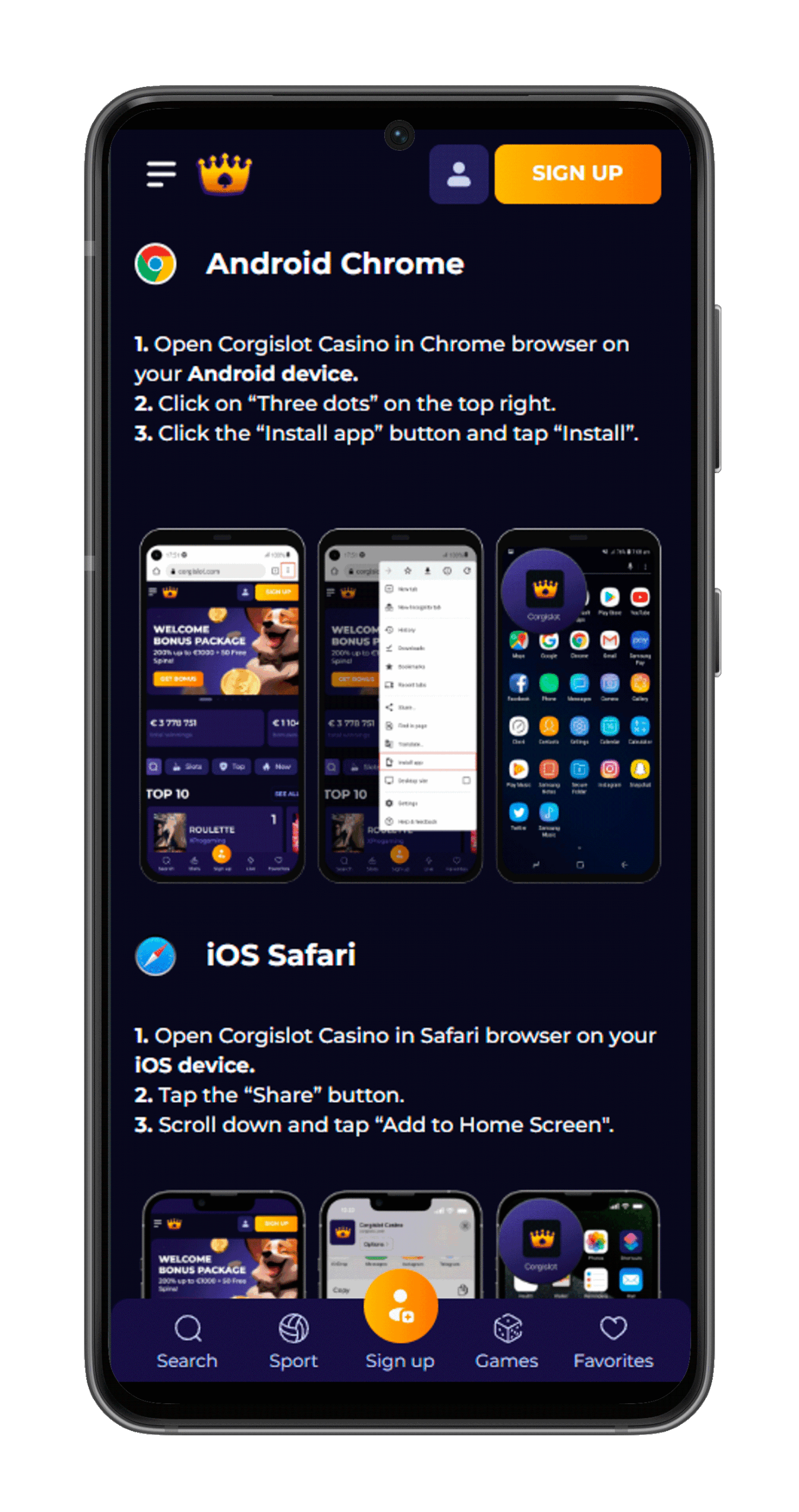Corgislot casino mobile app