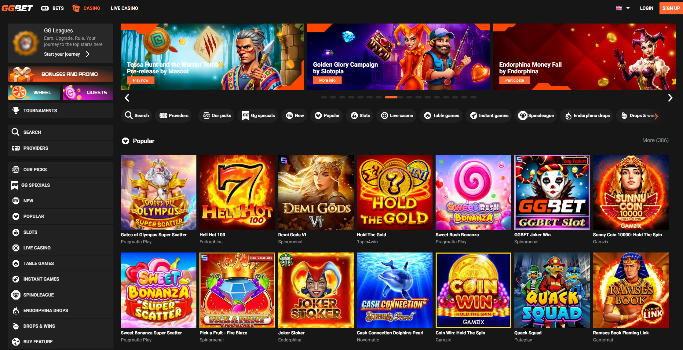 Main page GGbet casino