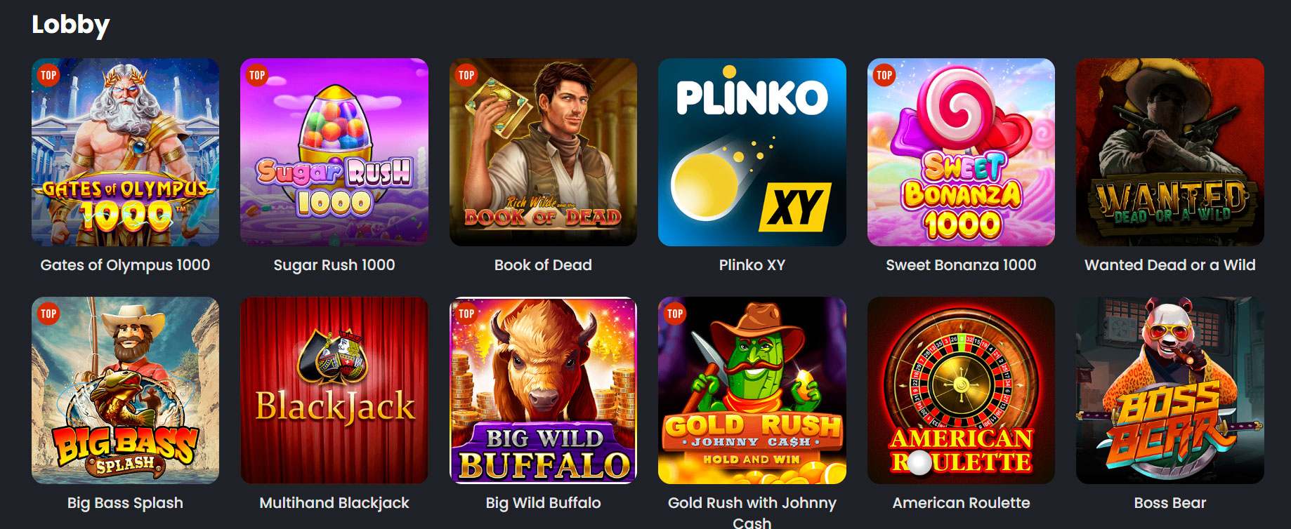 Δημοφιλή παιχνίδια spinline casino