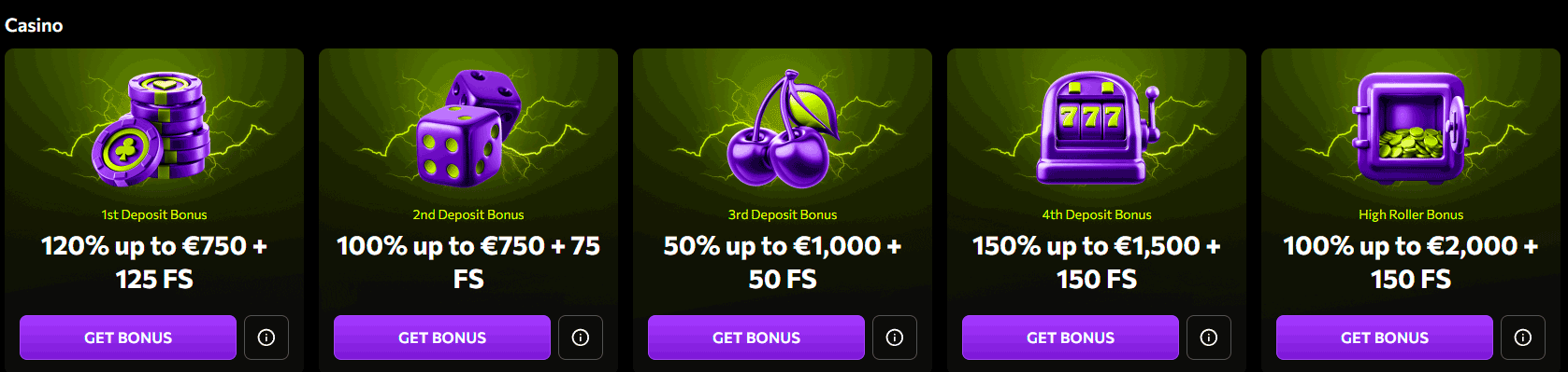 Instasino bonuses