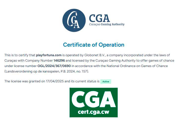 Άδεια καζίνο Playfortuna στο Κουρασάο