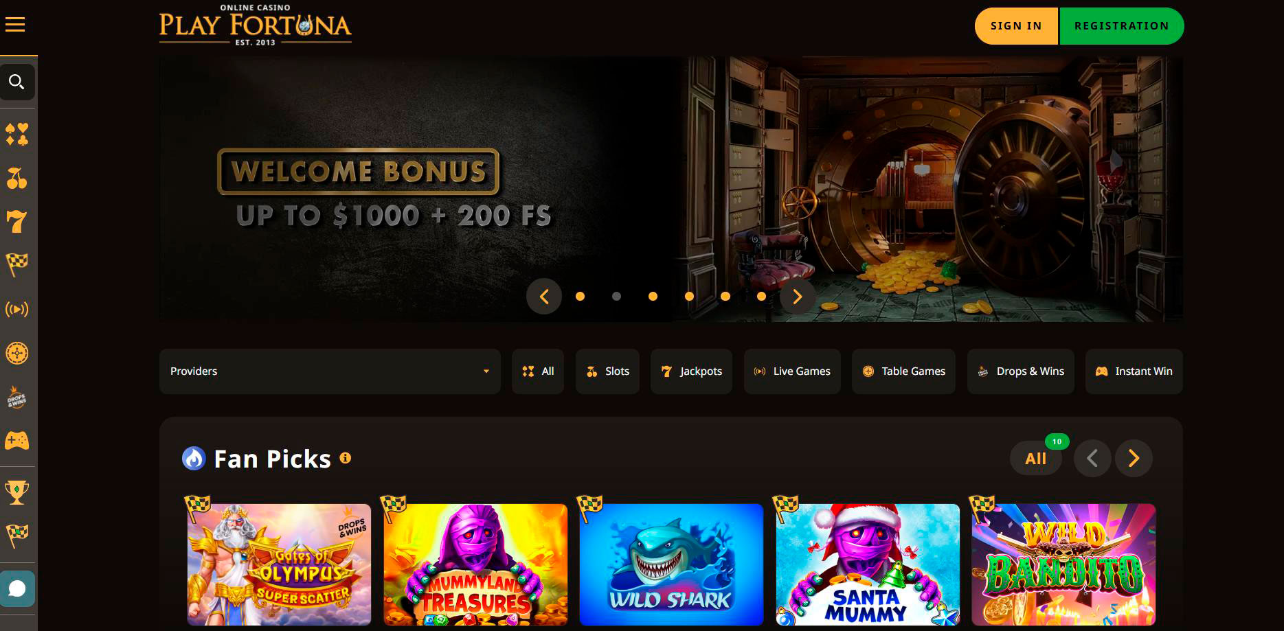 Κύρια σελίδα καζίνο playfortuna