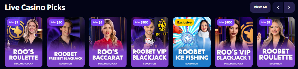 ζωντανό καζίνο roobet